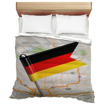 Germany Small Flag On A Map Background. Bedding 63849183