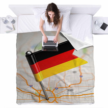 Germany Small Flag On A Map Background. Blankets 63849183