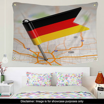 Germany Small Flag On A Map Background. Wall Art 63849183