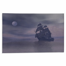 Ghost Boat By Night - 3D Render Rugs 48963495