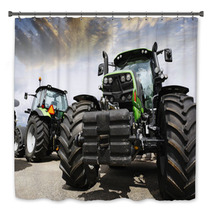 Giant Tractors Set Against A Sunset Sky And Clouds Bath Decor 67295763