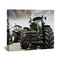 Giant Tractors Set Against A Sunset Sky And Clouds Wall Art 67295763
