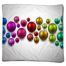 Gift Card With Colorful Christmas Balls Blankets 68662953