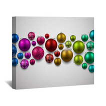 Gift Card With Colorful Christmas Balls Wall Art 68662953