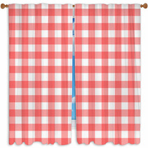 Gingham Pattern Seamless Background Window Curtains 61482665