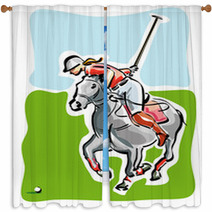 Giocatore Di Polo Window Curtains 40763442