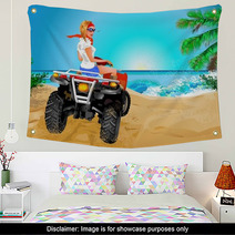 Girl Riding Quad In Africa Wall Art 13064397