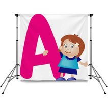 Girl With Alphabet Letter A Backdrops 7489831