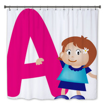 Girl With Alphabet Letter A Bath Decor 7489831
