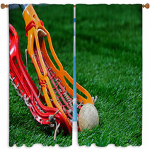 Girls Lacrosse Sticks Fight For The Ball Window Curtains 41561785