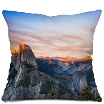 Glacier Point, Yosemite National Park At Sunset, Half Dome Pillows 63149445