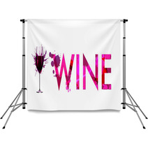 Glass Of Wine Made Of Colorful Splashes Backdrops 54671050