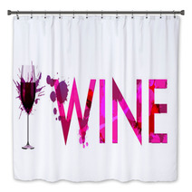 Glass Of Wine Made Of Colorful Splashes Bath Decor 54671050