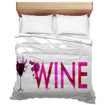 Glass Of Wine Made Of Colorful Splashes Bedding 54671050