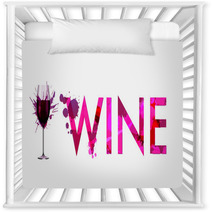Glass Of Wine Made Of Colorful Splashes Nursery Decor 54671050