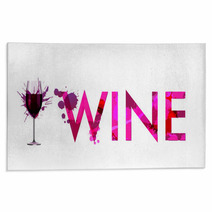 Glass Of Wine Made Of Colorful Splashes Rugs 54671050