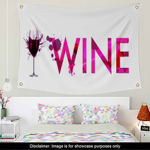Glass Of Wine Made Of Colorful Splashes Wall Art 54671050