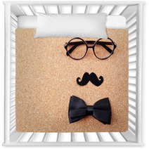 Glasses, Mustache And Bow Tie Forming Man Face Nursery Decor 68471102