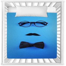 Glasses, Mustache And Bow Tie Forming Man Face Nursery Decor 68471125
