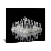 Glassy Chess Figures Wall Art 61174456