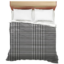 Glen Plaid Vector Pattern In Black And White Checks Classic Houndstooth Seamless Textile Print Trendy High Fashion Traditional Scottish Fabric Background Pixel Perfect Tile Swatch Included Bedding 192021383