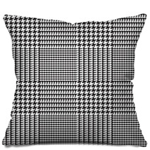 Glen Plaid Vector Pattern In Black And White Checks Classic Houndstooth Seamless Textile Print Trendy High Fashion Traditional Scottish Fabric Background Pixel Perfect Tile Swatch Included Pillows 192021383