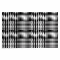 Glen Plaid Vector Pattern In Black And White Checks Classic Houndstooth Seamless Textile Print Trendy High Fashion Traditional Scottish Fabric Background Pixel Perfect Tile Swatch Included Rugs 192021383