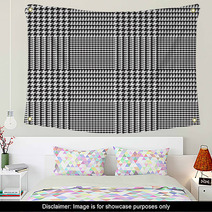 Glen Plaid Vector Pattern In Black And White Checks Classic Houndstooth Seamless Textile Print Trendy High Fashion Traditional Scottish Fabric Background Pixel Perfect Tile Swatch Included Wall Art 192021383