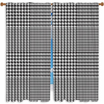 Glen Plaid Vector Pattern In Black And White Checks Classic Houndstooth Seamless Textile Print Trendy High Fashion Traditional Scottish Fabric Background Pixel Perfect Tile Swatch Included Window Curtains 192021383