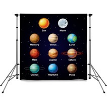 Glossy Planets Vector Set Backdrops 58674273