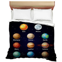 Glossy Planets Vector Set Bedding 58674273