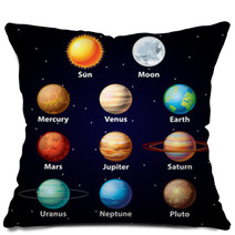 Glossy Planets Vector Set Pillows 58674273