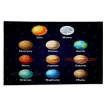 Glossy Planets Vector Set Rugs 58674273
