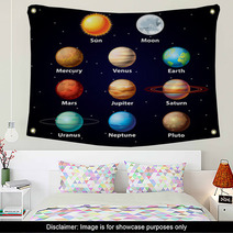 Glossy Planets Vector Set Wall Art 58674273