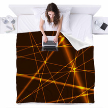 Glow Gold Lines Grid Background Blankets 63235189
