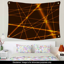 Glow Gold Lines Grid Background Wall Art 63235189