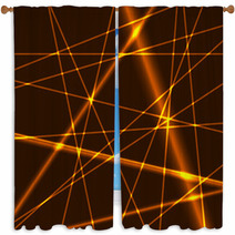Glow Gold Lines Grid Background Window Curtains 63235189
