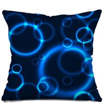 Glowing Blue Circle Bubbles Pillows 62455244