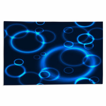 Glowing Blue Circle Bubbles Rugs 62455244