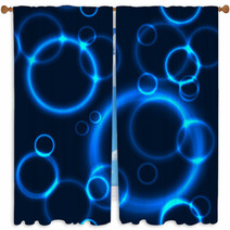 Glowing Blue Circle Bubbles Window Curtains 62455244