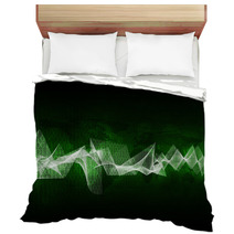 Glowing Figures And Waves Hi tech Background Bedding 65734813