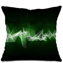 Glowing Figures And Waves Hi tech Background Pillows 65734813