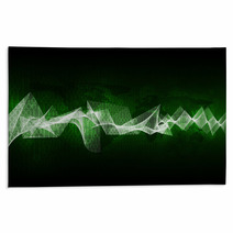 Glowing Figures And Waves Hi tech Background Rugs 65734813