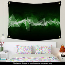 Glowing Figures And Waves Hi tech Background Wall Art 65734813