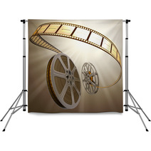 Gold Film Reel Old School Movies Backdrops 7341269