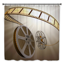 Gold Film Reel Old School Movies Bath Decor 7341269