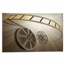 Gold Film Reel Old School Movies Rugs 7341269