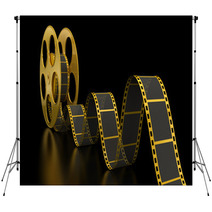 Gold Film Strip On Black Backdrops 55261981