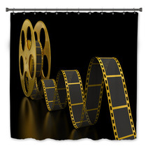 Gold Film Strip On Black Bath Decor 55261981