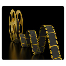Gold Film Strip On Black Rugs 55261981